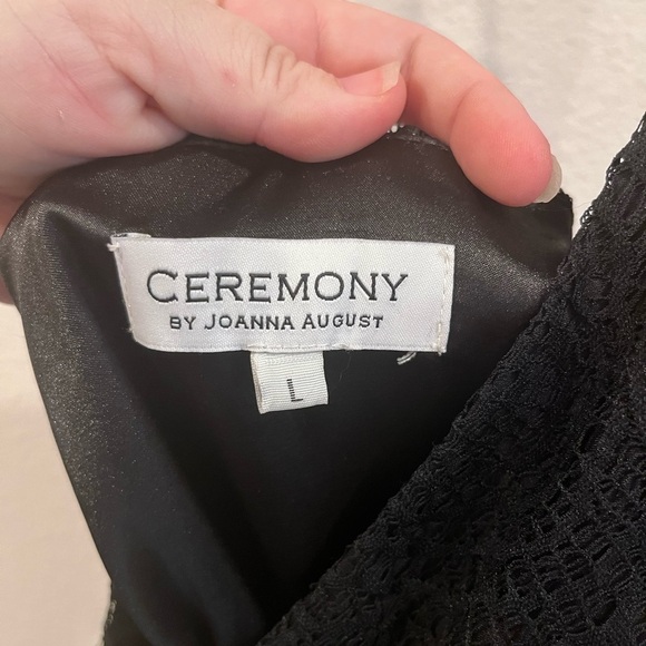 Ceremony by Joanna August black lace halter wrap dress size large - Picture 4 of 6